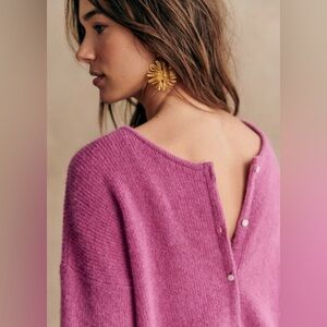 Sezane Gaspard cardigan sweater orchid size XS new with tags